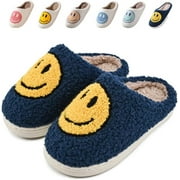 RITORY Cute Smile Slippers for Kids Girls Boys,Happy Face Slippers Soft Plush Preppy Slippers Memory Foam Warmth Slip-on Fuzzy House Slippers Indoor Outdoor