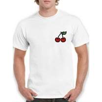 Cute Smiley Cherry Graphic Men White T-Shirt, Male x-Large