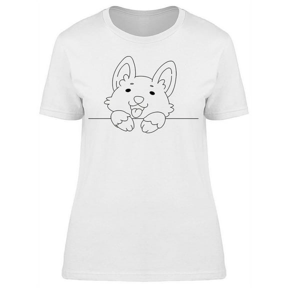 Cute Smiley Corgi T-Shirt Women -Image by Shutterstock, Female Medium