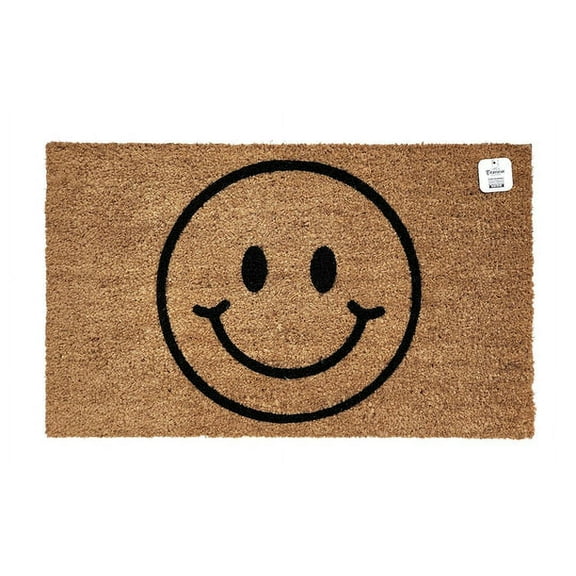Cute Smiley Door Mat, Happy Face Emoji Door Mat Indoor/Outdoor, Entry Way Coir Door Mat, Smiling Doormat Funny, New Apartment Warming Gifts