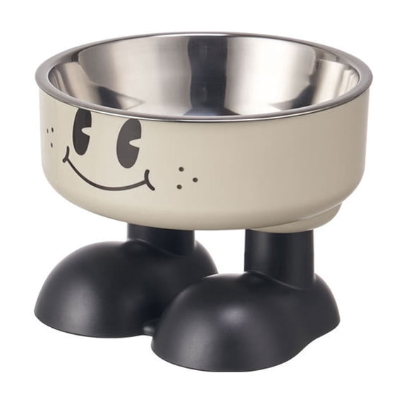 Cute Elevated Dog Cat Food Bowl, Stainless Steel Raised Pet Feeding Station with Non- Feet, Ergonomic Neck Support Pet Bowl for Small Medium Dogs & Cats (Size/Colour as Pictured)