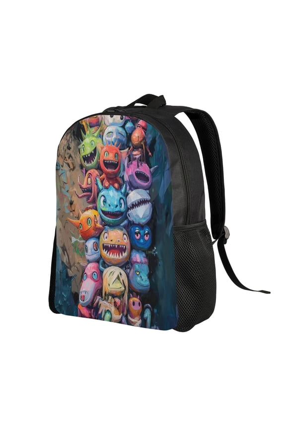 Cute Smiling Dino Backpack Double Shoulder Backpack Durable, Spacious, Ergonomic Design for Travel, Work & Outdoor Use