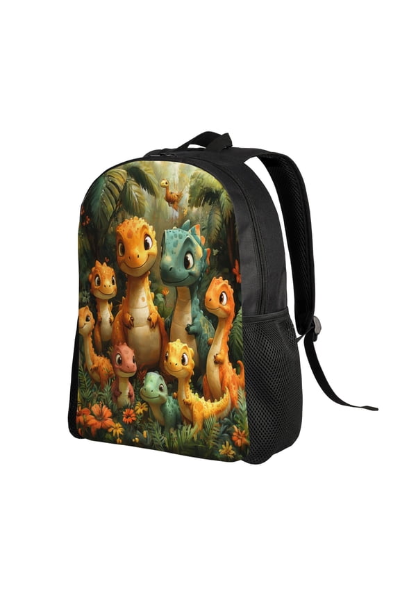Cute Smiling Dino Backpack Double Shoulder Backpack Durable, Spacious, Ergonomic Design for Travel, Work & Outdoor Use