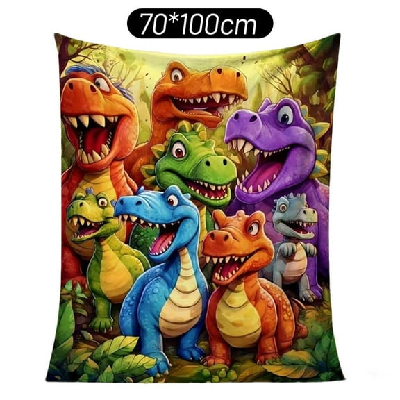 Cute Smiling Dinosaurs HD Digital Print Flannel Blanket, Cozy Funny Throw Dinosaurs Blanket Party Decorations,Fuzzy Lightweight Throw for Toddler Adults, Birthday for Kids Boys Girls