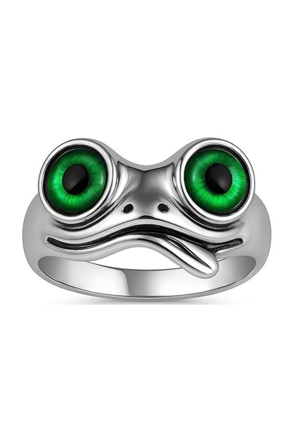 Cute Smiling Frog Adjustable Open Ring - Whimsical Animal Jewelry Gift for All