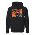 thumbnail image 1 of Cute Smiling Neon Pitbull Dog Breed Dog Lover Unisex Graphic Hoodie Sweatshirt, Black, Small, 1 of 3