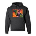 thumbnail image 1 of Cute Smiling Neon Pitbull Dog Breed Dog Lover Unisex Graphic Hoodie Sweatshirt, Heather Black, X-Large, 1 of 3