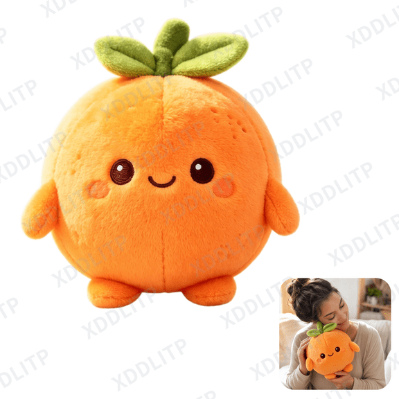 Cute Smiling Orange Fruit Plush Stuffed Animal, 9.84 inch Soft Polyester Plushies, Comfort Orange Plush Doll for Kids, Friends and Home Table Decoration
