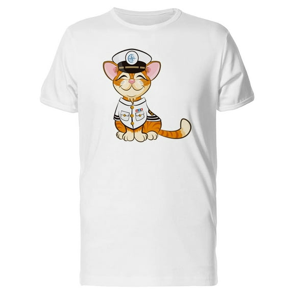 Cute Smiling Sailor Cat Tee Men's -Image by Shutterstock