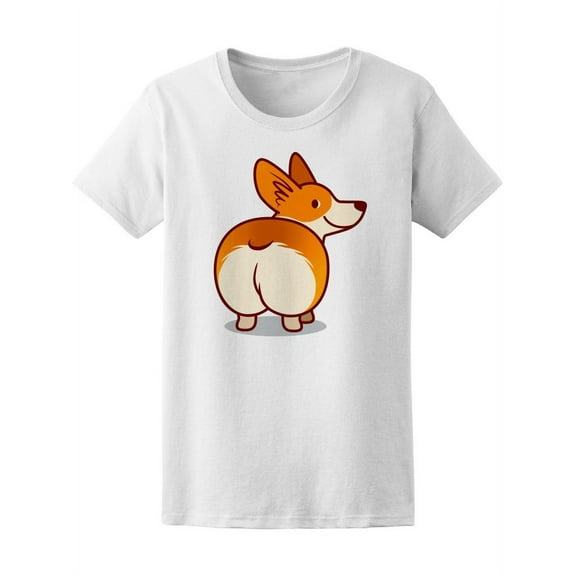 Cute Smiling Welsh Corgi Dog T-Shirt Women -Image by Shutterstock, Female XX-Large