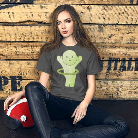 Cute Smiski Shirt – Kawaii Green Character Tee  (Asphalt, M)