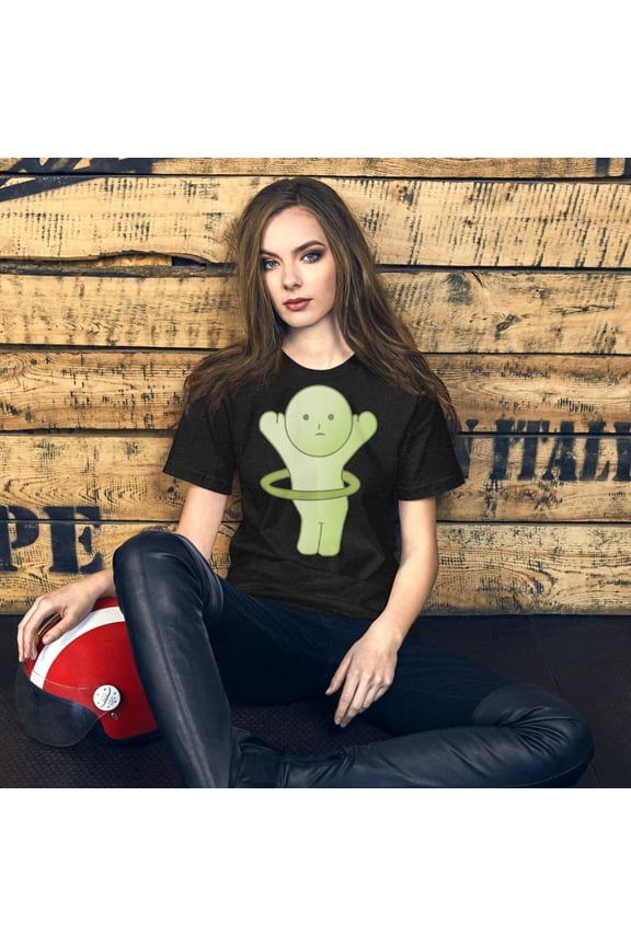 Cute Smiski Shirt – Kawaii Green Character Tee  (Black Heather, XS)