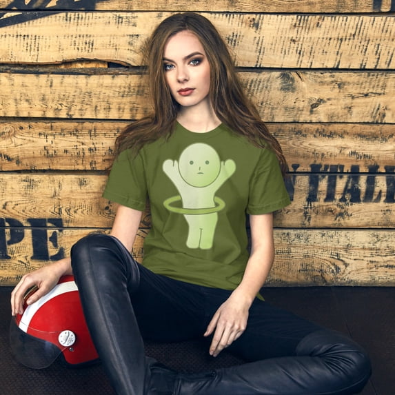 Cute Smiski Shirt – Kawaii Green Character Tee (Olive, S)