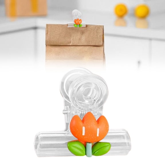 Cute Snack Bag Clips with Strong Spring, Pineapple Sunflower Fruit Design, Reusable Sealing Clips for Chip Bread Coffee Bags, for Household Storage N