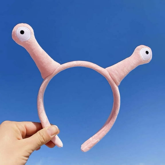 Cute Snail Antenna Hair Headband with Funny Eyes-Soft Elastic Spa Headband for Women & -Washable Makeup Headband for Face Washing,Halloween,Parties & Costumes