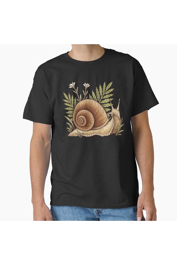Cute Snail Goblincore T Shirt, Dark Academia Cottagecore Graphic Tee, Fairycore Shirt Size S-5XL