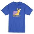 thumbnail image 1 of Cute Snail Graphic "Snailed It" Quote Underneath Men's T-shirt, 1 of 1