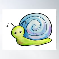 Cute Snail Watercolor Poster Wall Art, Modern Wall Decor For Living Room Bedroom, 8x12 UNFRAMED