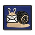 thumbnail image 1 of Cute Snail with Mail Gastropod Applique Multi-Color Embroidered Iron-On Patch - 2.5 Inch Small, 1 of 5