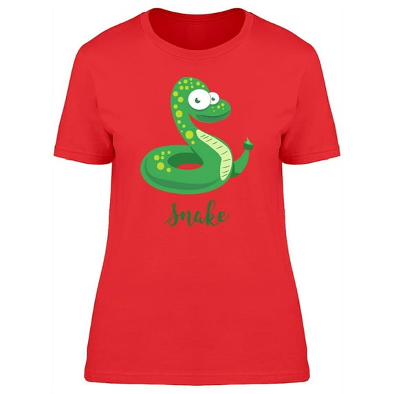 Cute Snake Doodle Cartoon T-Shirt Women -Image by Shutterstock, Female XX-Large