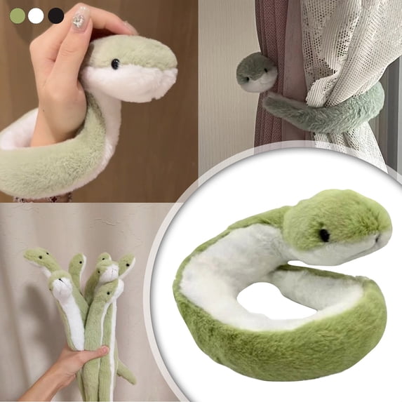 Cute Snake Plush Toy Green Posable Bendable Fabric, Flexible Mascot for Room Decor, 16 in Soft Twisted Stuffed Animal for Juvenile Room Accents, Birthday Gift