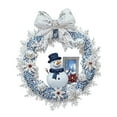 thumbnail image 1 of Cute Snowman Acrylic Pendant, Blue White Wreath, Xmas Tree Accessories, Glitter Christmas Ornament for Tree Hanging Ornament with Bows & Pearl, Round Decoration for Home, 1 of 5