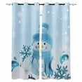 thumbnail image 1 of Cute Snowman Blackout Curtains for Bedroom - 84 Inch Long Light Blocking 2 Panels Set, Christmas Blue Winter Snowflakes Xmas Cartoon Thermal Living Room Drapes Grommet Window Curtains 52"x84", 1 of 8