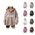 thumbnail image 1 of Cute Snowman Christmas Hoodies for Women 2025 Long Sleeve Holiday Graphic Hooded Sweatshirt Pullover Tops, 1 of 5