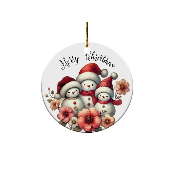 Cute Snowman Family Christmas Ornament, Holiday Decor, Festive Snowmen Decoration, Winter Wonderland Bauble, Xmas Gift Idea