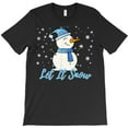 thumbnail image 1 of Cute Snowman Let It Snow Funny Christmas Holiday Graphic T-Shirt - Soft Touch G8736, Up to 5XL, 1 of 2