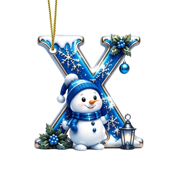 Cute Snowman Letter Christmas Ornaments for Xmas Tree Decor, DIY ...
