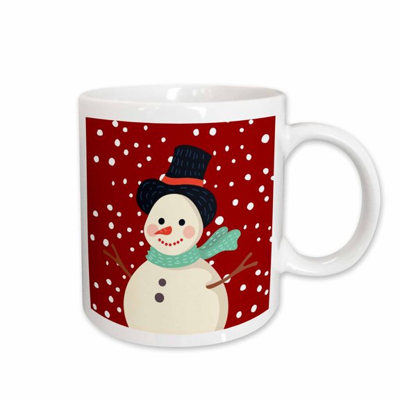 3drose, Cute Snowman on Christmas Graphics, 15oz Mug