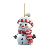 Cute Snowman Ornaments for Christmas Tree, Acrylic Pendant Xmas Accessories