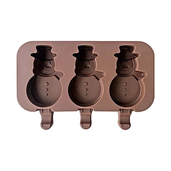 Cute Snowman Silicone Popsicle Mold, Easy Release Cartoon Ice Cream Maker For Summer DIY