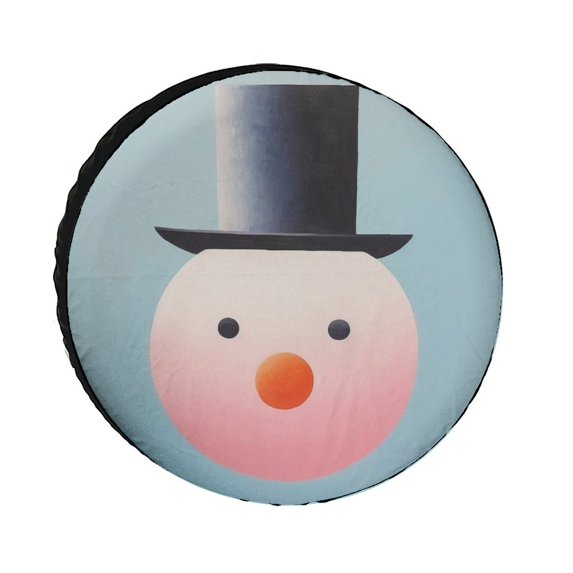 Cute Snowman Spare Tire Cover Happy Winter Holiday Wheel Tire Cover Waterproof Sun Protection Universal Fit for Trailer SUV Truck Camper Travel Trailers Accessories 13inch