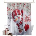 thumbnail image 1 of Cute Snowman Winter Bathroom Shower Curtain Merry Christmas White Pine Branch Waterproof Washable Shower Curtains for Bathtub Bath Decor with Grommets and Hook 66 X 72 Inch, 1 of 8