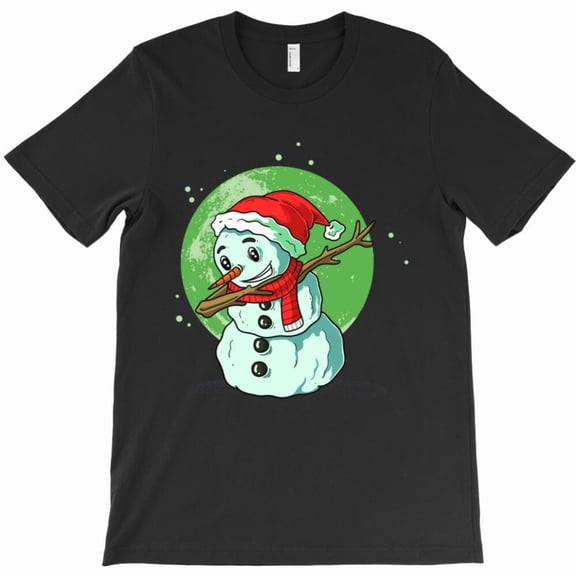 Cute Snowman With A Red Scarf Funny Christmas Holiday Graphic T-Shirt G9129, Up to 5XL
