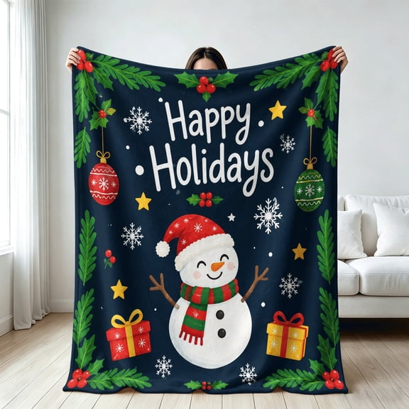 Cute Snowman blanket for kids,Soft Flannel Throw Blanket,Festive Gifts,gift for Christmas,Holiday,Birthday,New Year,Anniversary,Home Decor Gifts,Four Seasons Universal