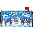 thumbnail image 1 of Cute Snowmen Winter Snowflakes Landscape Mailbox Cover Magnetic Mailbox Wraps Post Box Cover Décor 21x18 in, 1 of 7