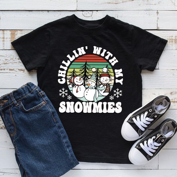 Cute Snowmies Funny Baby, Chillin With My Snowmies Baby Bodysuit, Toddler Shirt For Xmas Gift, Holiday Youth Tee, New Born, Baby Shower Gift, New Parents Gift