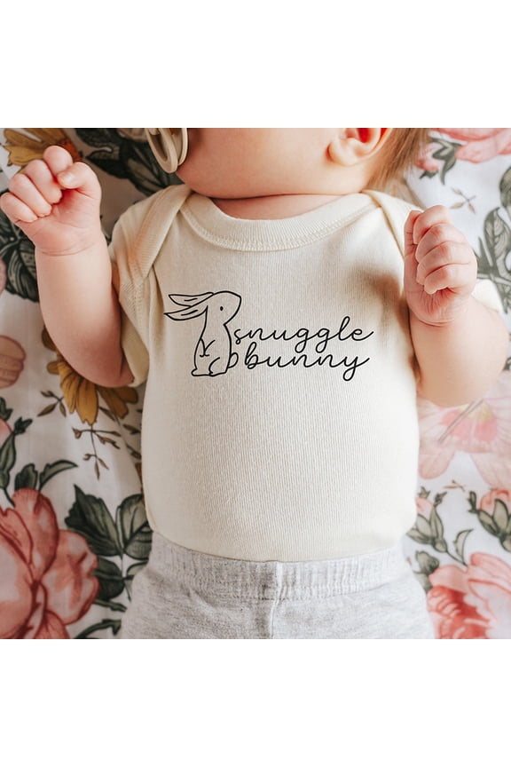 Cute Snuggle Bunny Easter Baby Bodysuit Cute Baby Onesie, BABY BODYSUIT LAT 4424