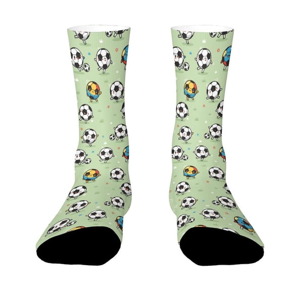 Cute Soccer Funny Novelty Crew Socks for Women Men Sports