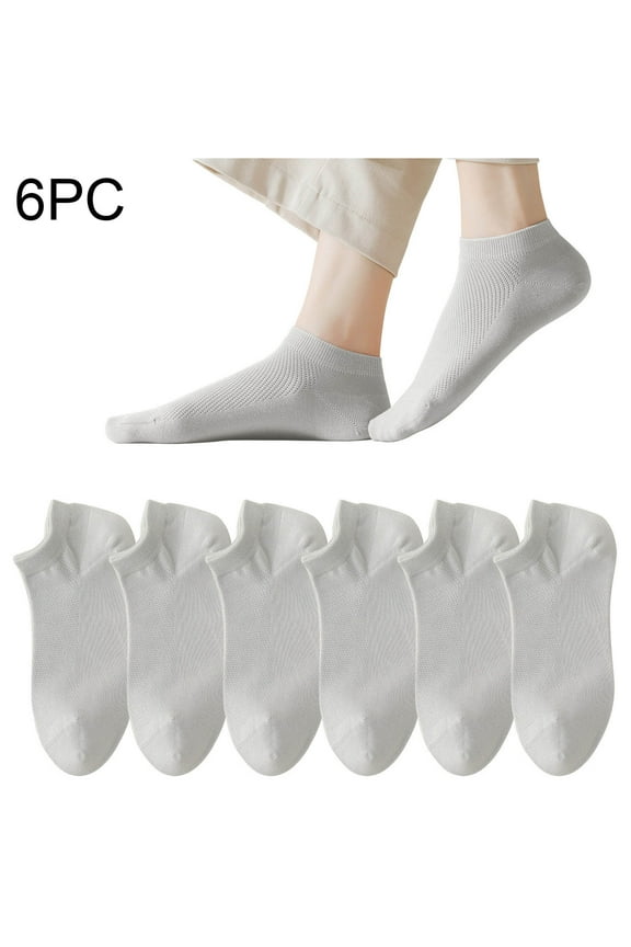 Cute Socks for Women, 6 Pairs Womens Socks Mesh Ventilation Non Slip Liner Footies Thin Socks Lightweight Socks New Socks for Women Ankle High Style B-122 Gray One Size