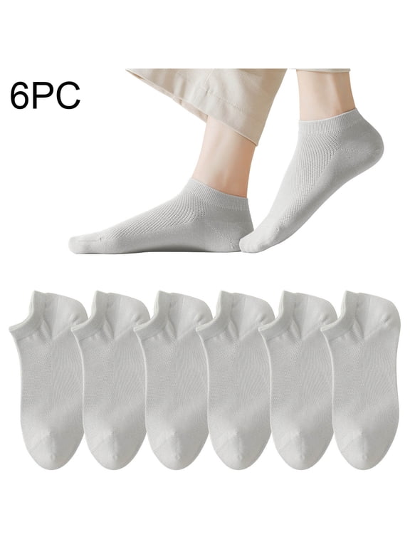 Cute Socks for Women, 6 Pairs Womens Socks Mesh Ventilation Non Slip Liner Footies Thin Socks Lightweight Socks New Socks for Women Ankle High Style B-122 Gray One Size