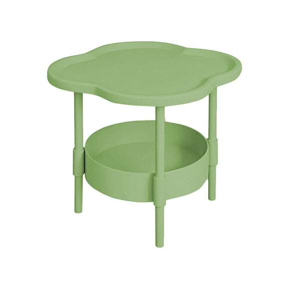 Cute Sofa Side Table Cream Wind and Cloud Blossom Pattern Mini Table 2 Tiers End Table Small Tray Table for Living Room Bedroom