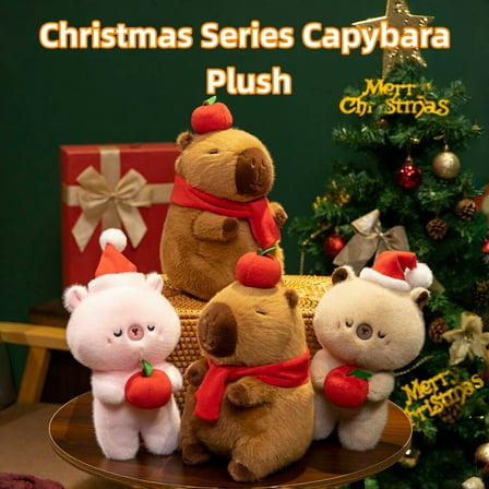 Cute Soft Capybara Plush Toy Pillow - Christmas Series Plush Capybara Stuffed Animals Birthday Gift Home Decor