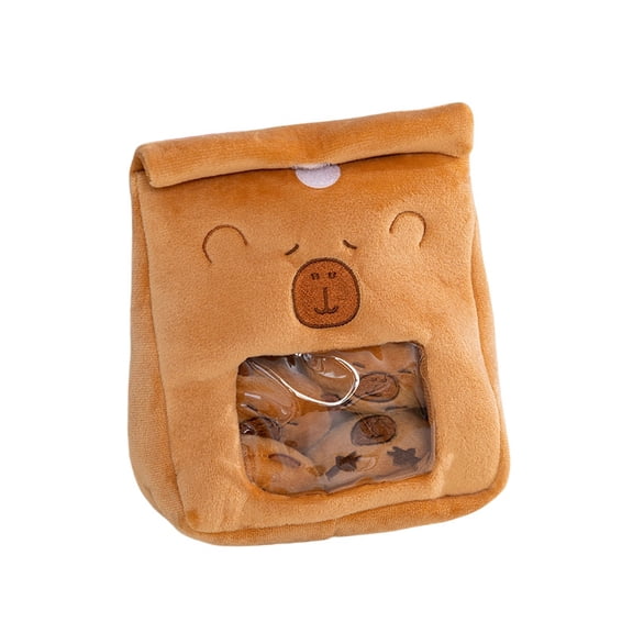 Cute Soft Capybara Snack Bag Plush Toy Set with 4 Capybara Cookies