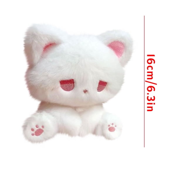 Cute Soft Cat Doll for Desk Decor,Embroidered Face Fun Toys for Bedroom,Car Interior Decoration,Melancholy Small Cat Dolls for Stress Relief,Surprise Gifts for Giving,White Cat,