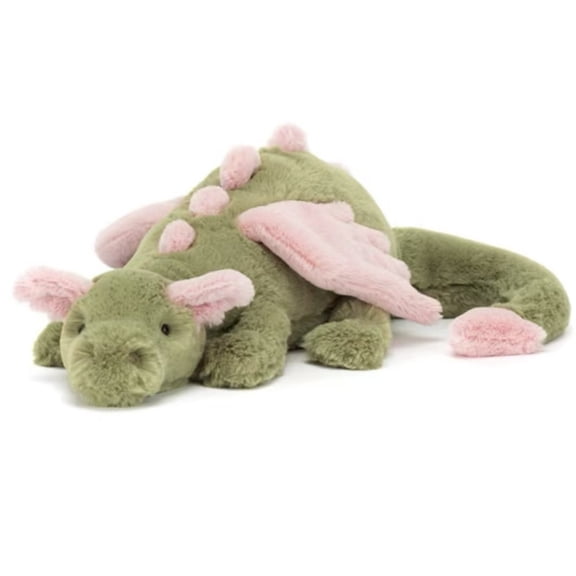 Cute Soft Matcha Green Dragon Plush Toy, Decorative Stuffed Animal Figure