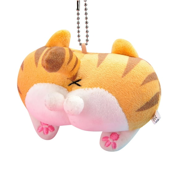 Cute Soft Peach Keychain Toy Cat Dog Pig Fashion Bag Charm Decorative for Girls Kids and Teens